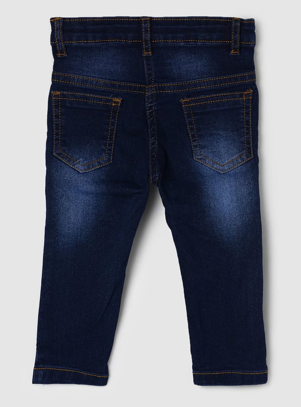 Girls Stonewashed Full-Length Slim Fit Jeans