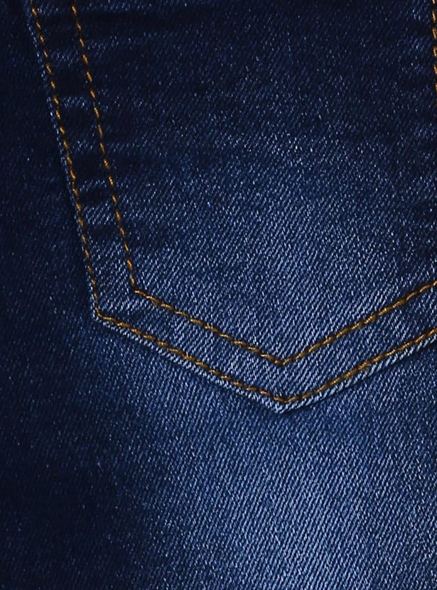 Girls Stonewashed Full-Length Slim Fit Jeans