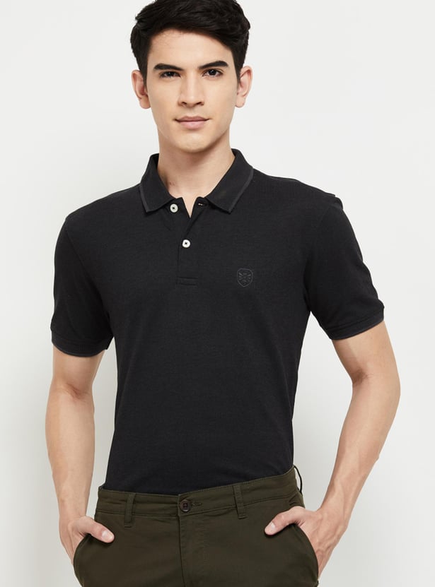 Men Solid Slim Fit Polo T-shirt