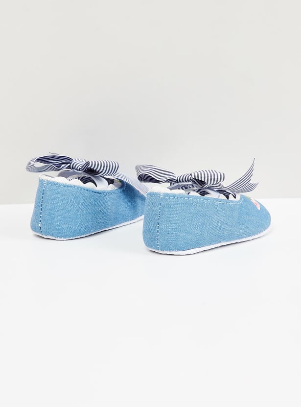 Girls Embroidered Bow Booties
