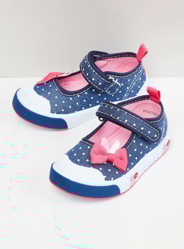 Girls Printed Velcro Strap Casual Shoes