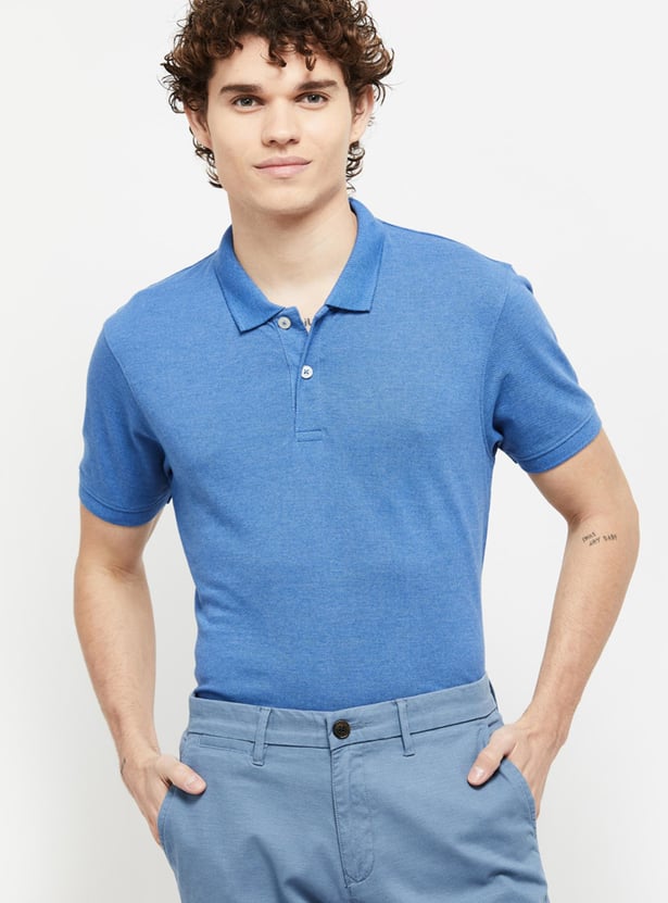 Men Solid Slim Fit Polo T-shirt