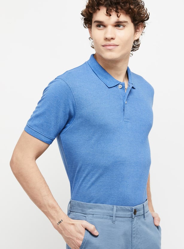 Men Solid Slim Fit Polo T-shirt