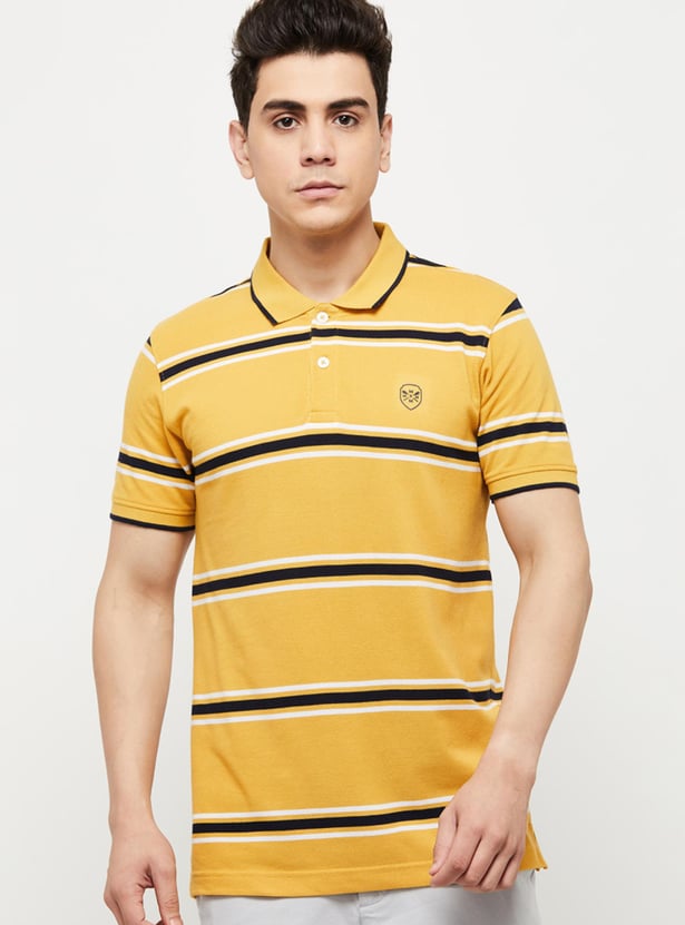 Men Striped Polo T-shirt