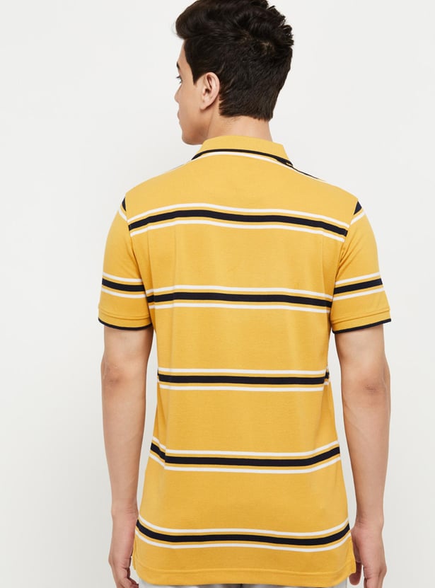 Men Striped Polo T-shirt