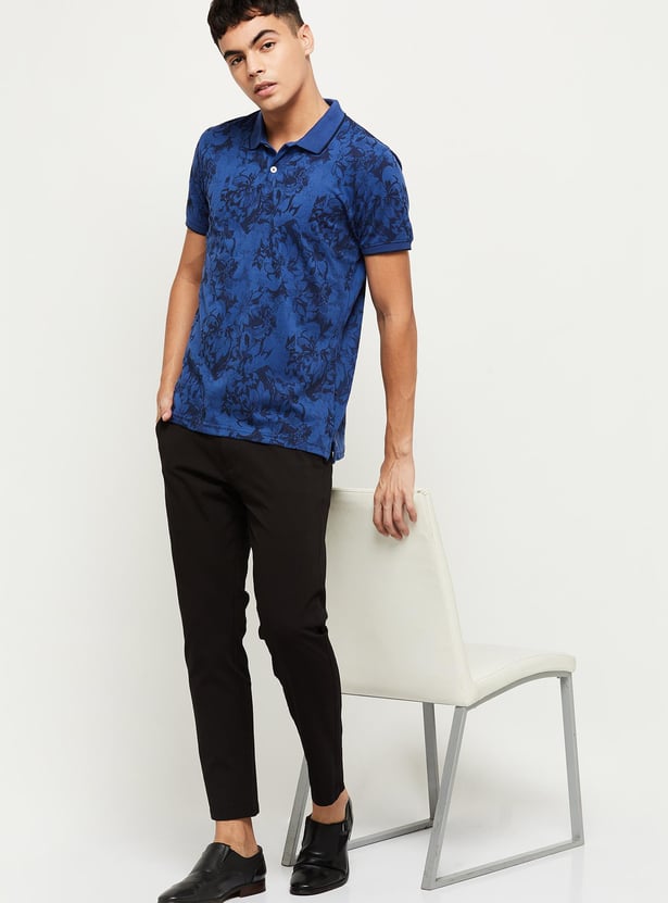 Men Printed Regular Fit Polo T-shirt
