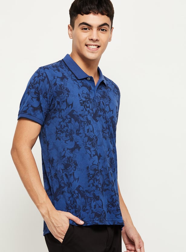 Men Printed Regular Fit Polo T-shirt