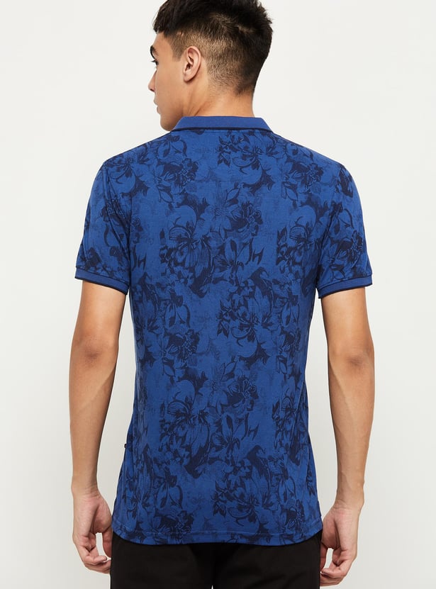 Men Printed Regular Fit Polo T-shirt