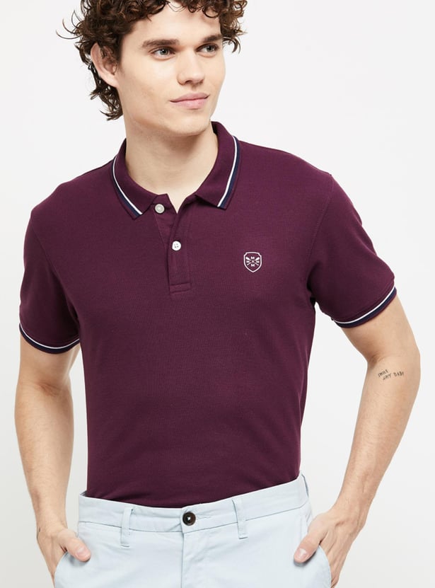 Men Solid Slim Fit Polo T-shirt