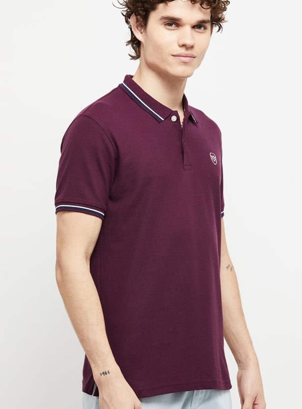 Men Solid Slim Fit Polo T-shirt