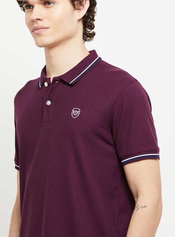 Men Solid Slim Fit Polo T-shirt