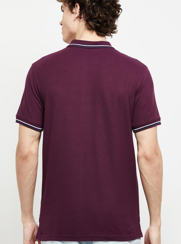 Men Solid Slim Fit Polo T-shirt
