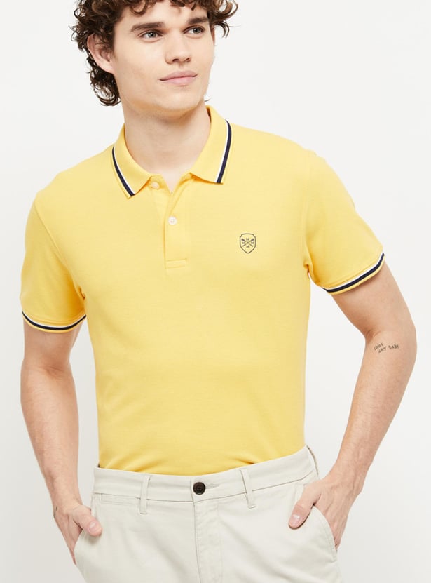 Men Solid Slim Fit Polo T-shirt