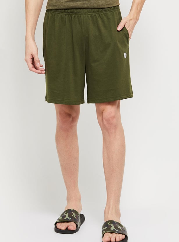Men Solid Lounge Shorts