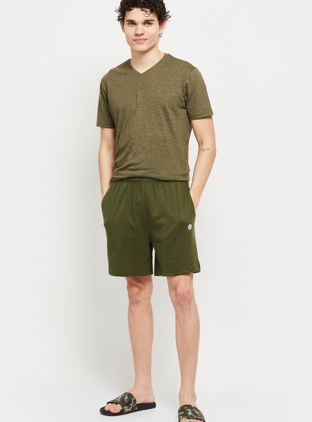 Men Solid Lounge Shorts