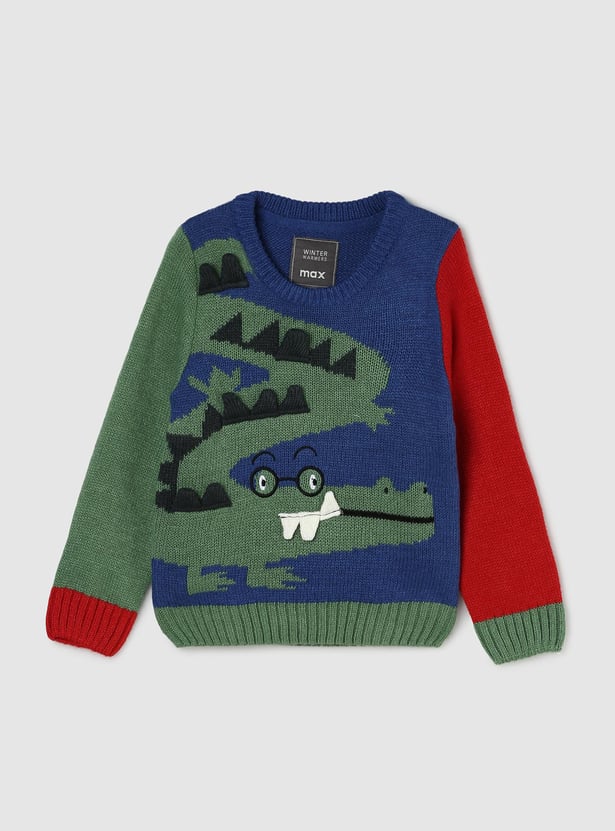 Boys Crocodile Printed Medium Sweater