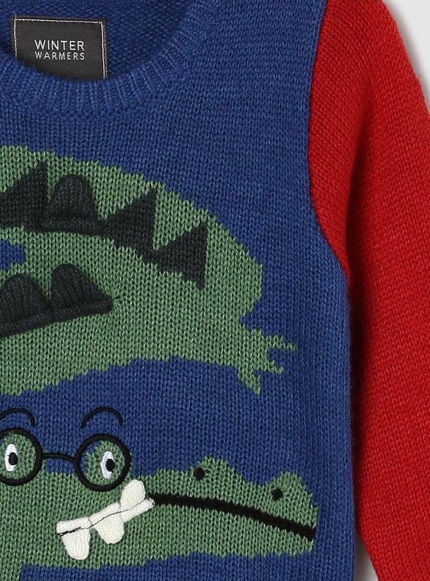 Boys Crocodile Printed Medium Sweater