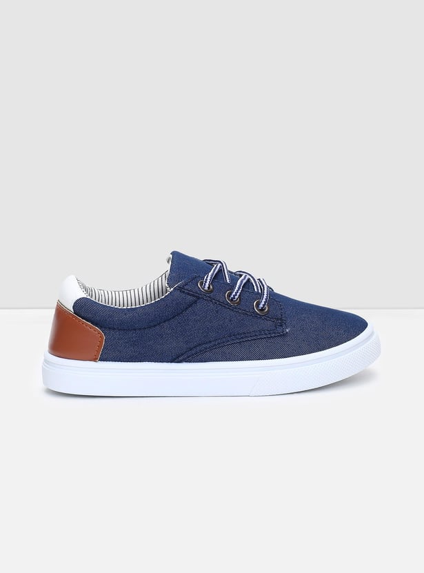 Boys Colourblocked Lace-Up Canvas Shoes