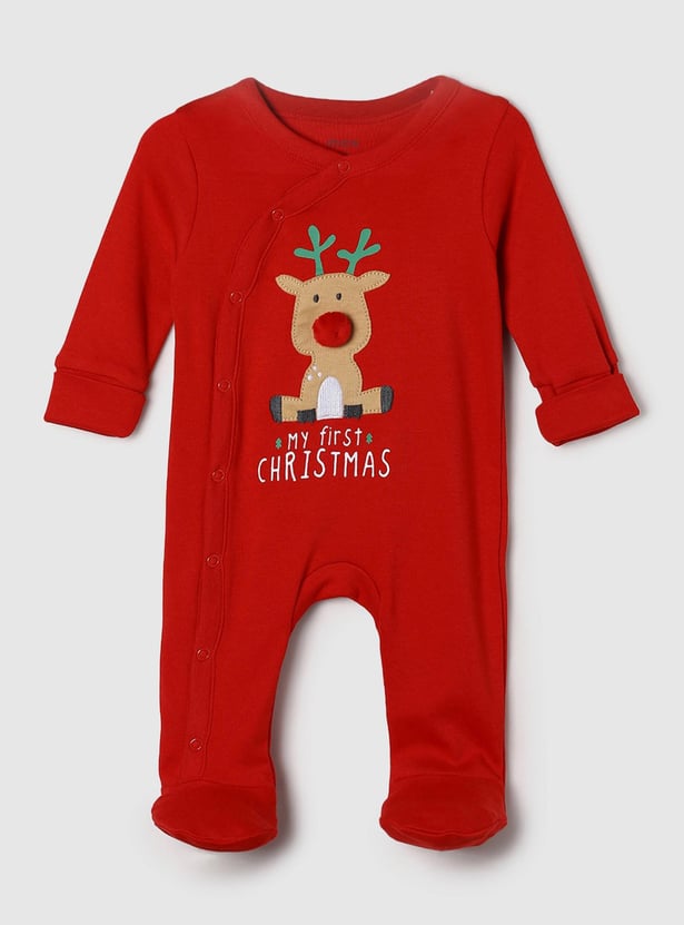 Boys Appliqued Anti-Bacterial Sleepsuit 