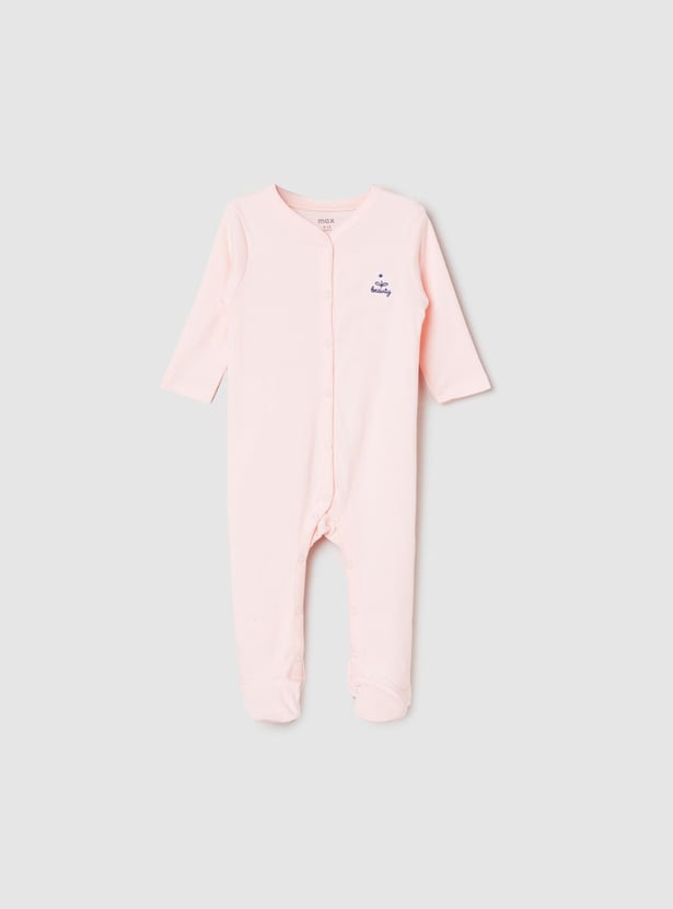 Girls Printed Full Sleeves Sleepsuit - Pack of 2