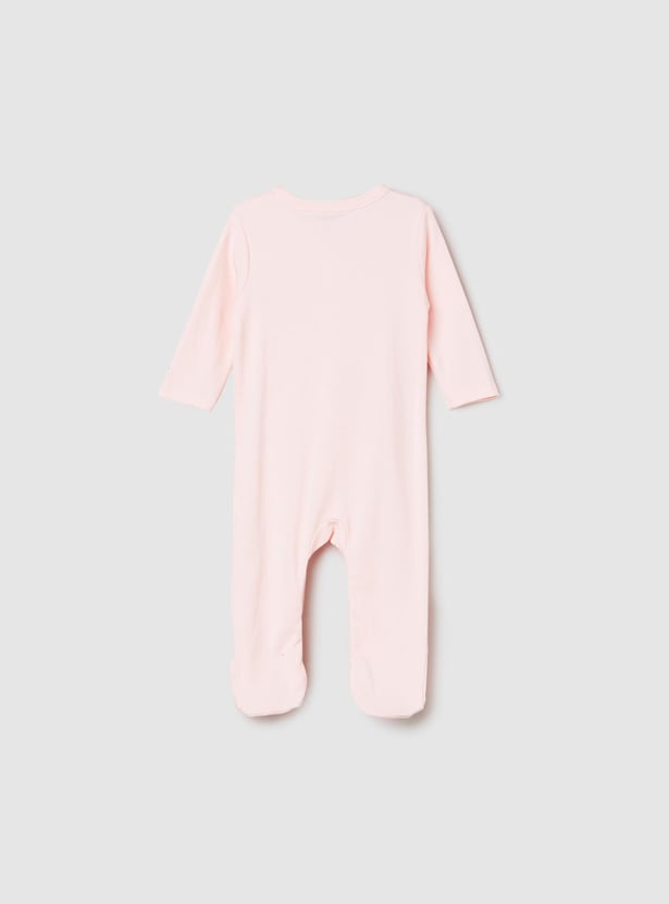 Girls Printed Full Sleeves Sleepsuit - Pack of 2