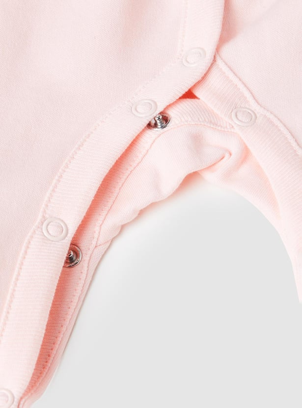 Girls Printed Full Sleeves Sleepsuit - Pack of 2