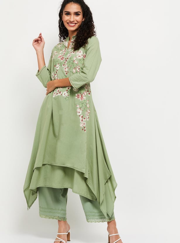 Women Printed Layered Asymmetrical Kurta