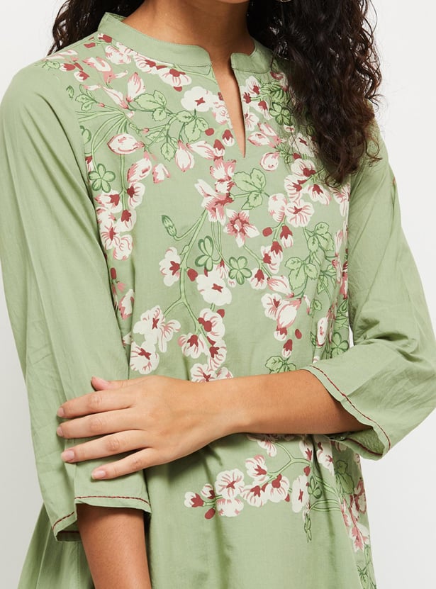 Women Printed Layered Asymmetrical Kurta