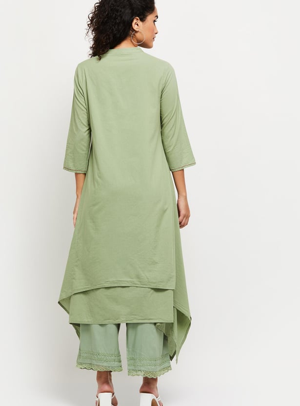 Women Printed Layered Asymmetrical Kurta