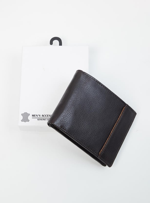 Men Solid Bi-Fold Wallet