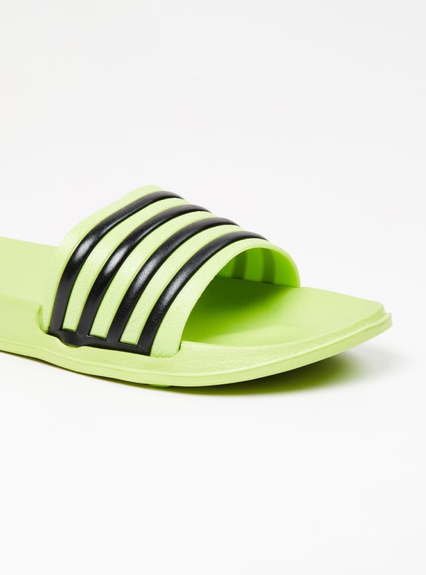 Women Striped Open-Toe Sliders