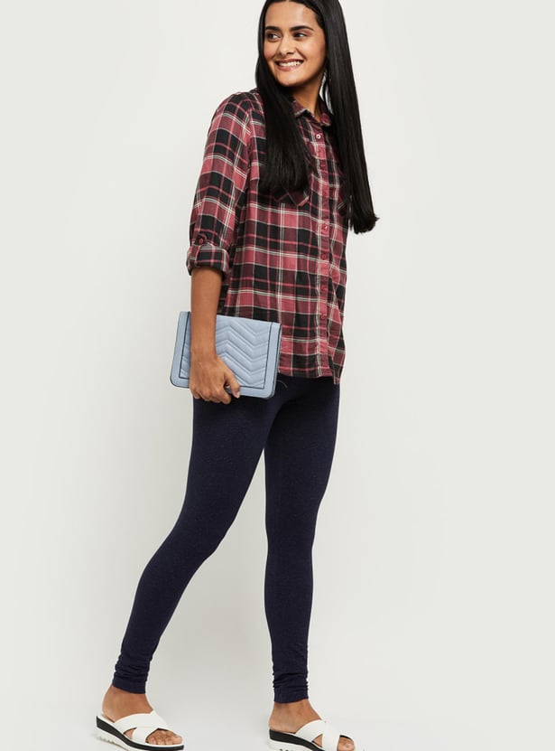 Women Textured Leggings