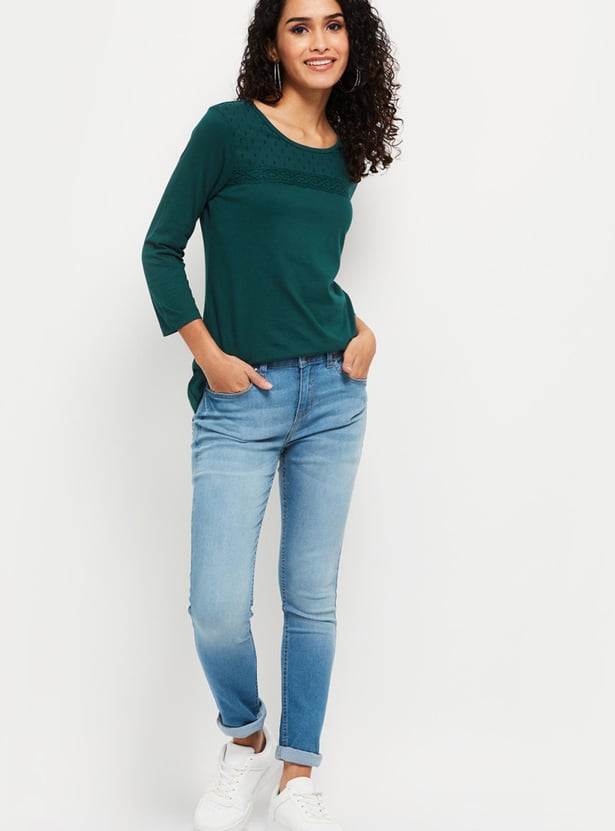 Women Textured Casual Top