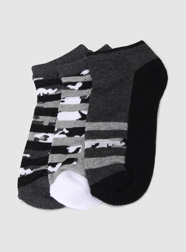 Boys Assorted Striped Ankle-Length Socks