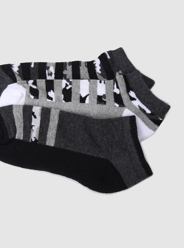 Boys Assorted Striped Ankle-Length Socks