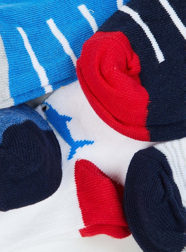 Boys Printed Ankle-Length Socks - Pack of 5
