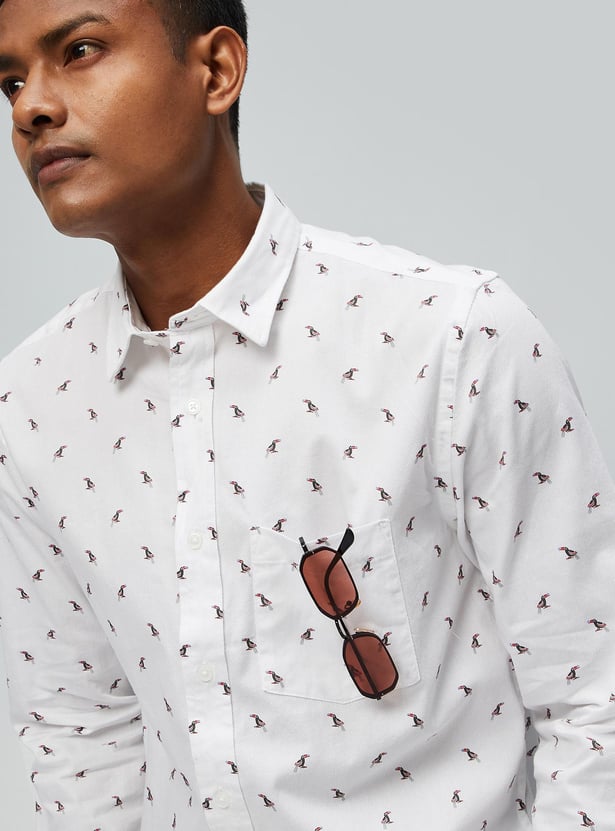 Men Printed Full Sleeves Slim Fit Casual Shirt