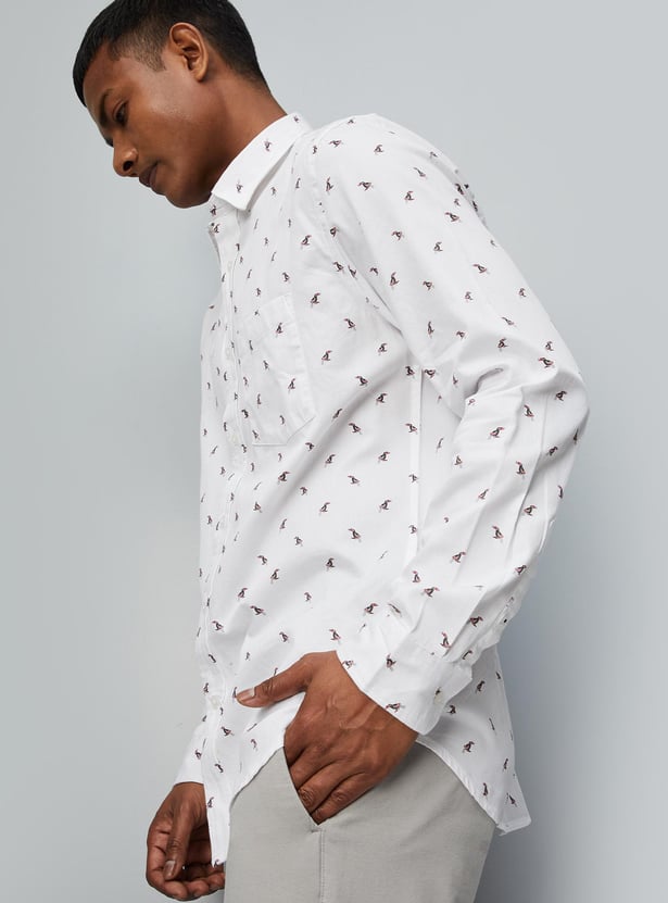 Men Printed Full Sleeves Slim Fit Casual Shirt