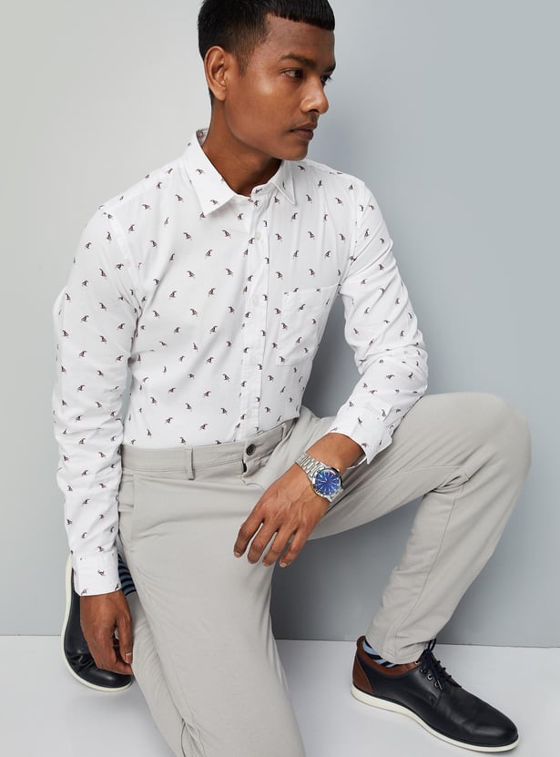 Men Printed Full Sleeves Slim Fit Casual Shirt