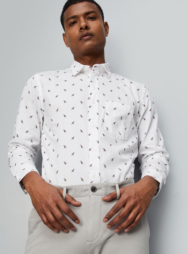 Men Printed Full Sleeves Slim Fit Casual Shirt