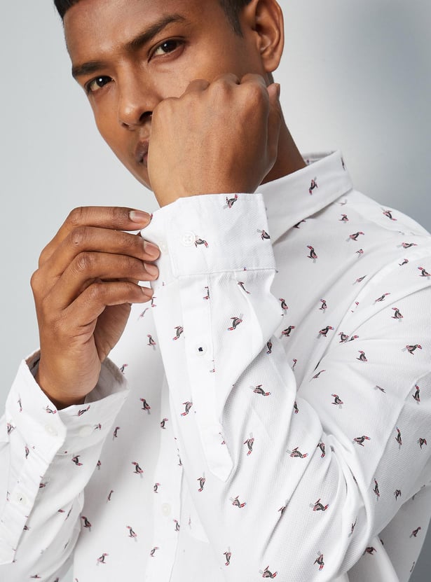 Men Printed Full Sleeves Slim Fit Casual Shirt