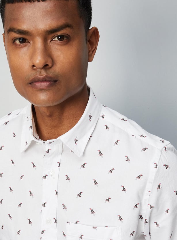 Men Printed Full Sleeves Slim Fit Casual Shirt