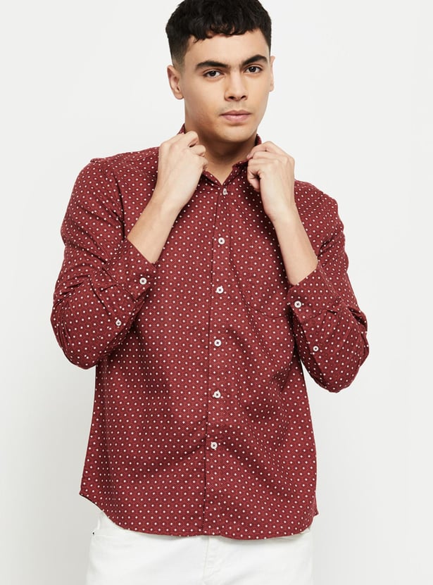 Men Geometric Printed Regular Fit Smart Casual Shirt