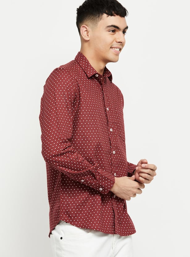 Men Geometric Printed Regular Fit Smart Casual Shirt