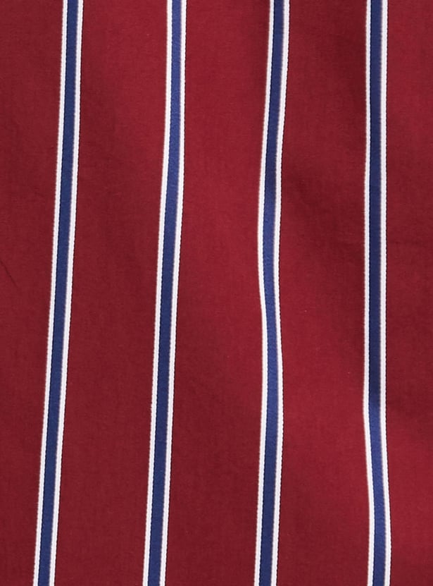 Men Striped Full Sleeves Regular Fit Smart Casual Shirt