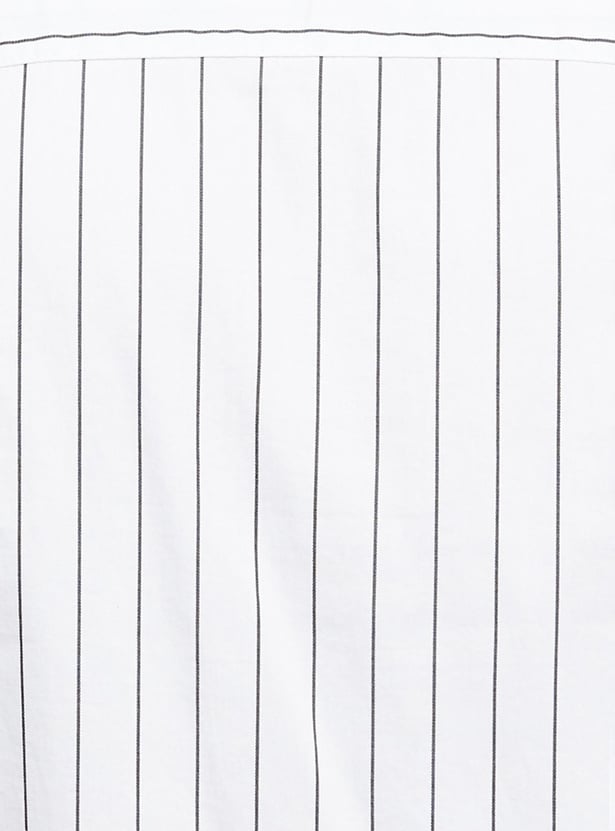 Men Striped Spread Collar Shirt