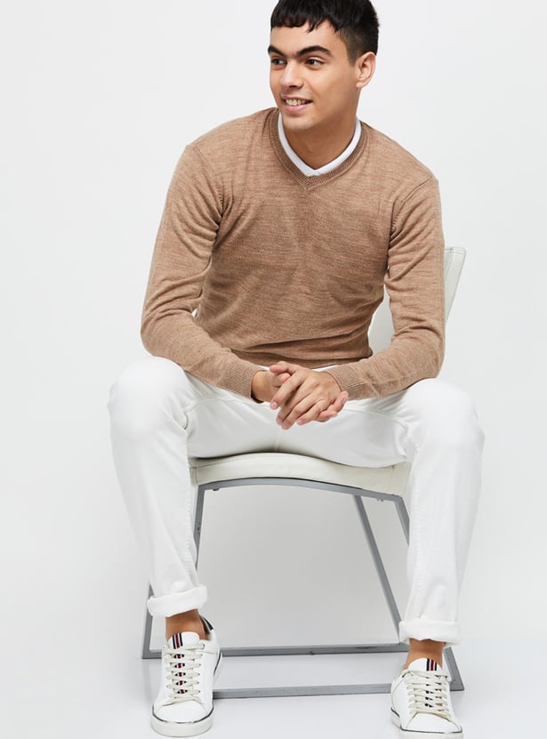 Men Light Weight V-Neck Sweater