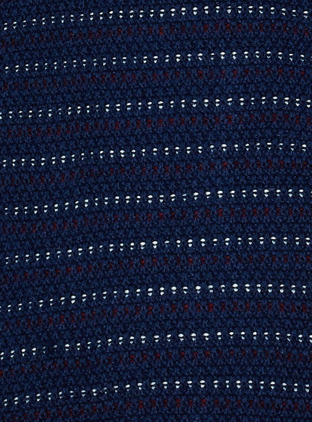 Men Textured Knit Zip Sweater