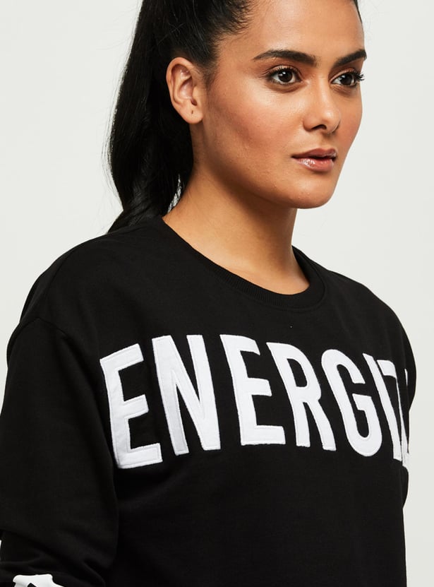 Women Printed Round Neck Crop T-shirt