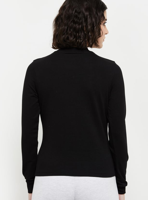Women Printed Cut-Out Detail T-shirt